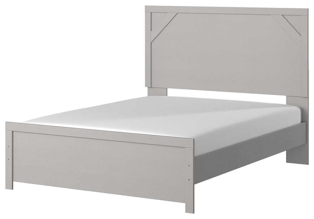 Cottenburg Light Gray / White Panel Bed - Queen