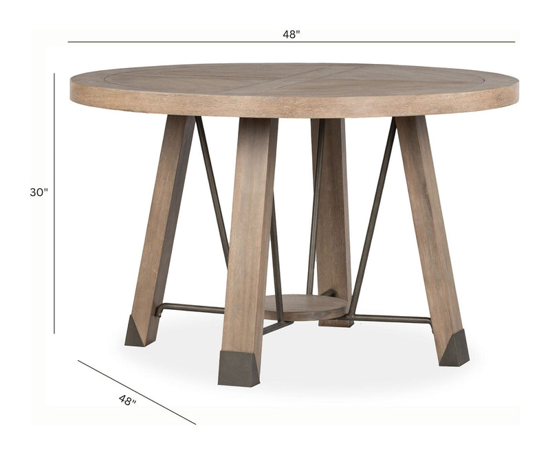 Ainsley - Round Dining Table - Cerused Khaki