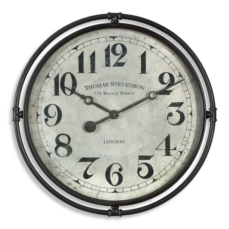 Nakul - Industrial Wall Clock - Pearl Silver