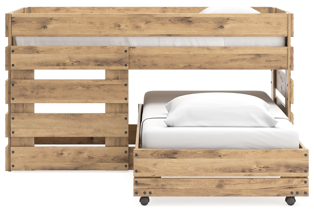 Larstin Brown Twin Over Twin Loft Bed