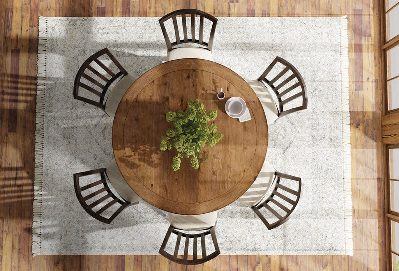 Big Sky - Round Dining Table - Light Brown / Black