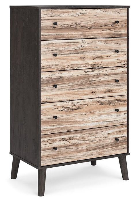 Piperton Two tone Brown / Black Five Drawer Chest