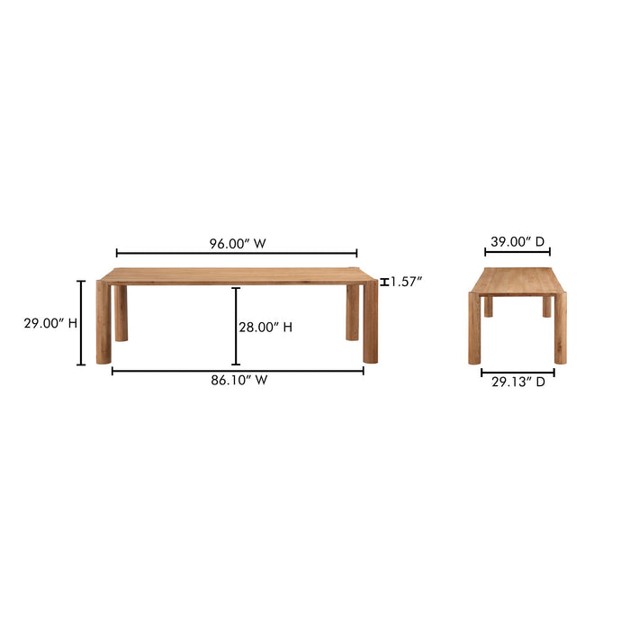 Post - Large Dining Table - Oak Natural