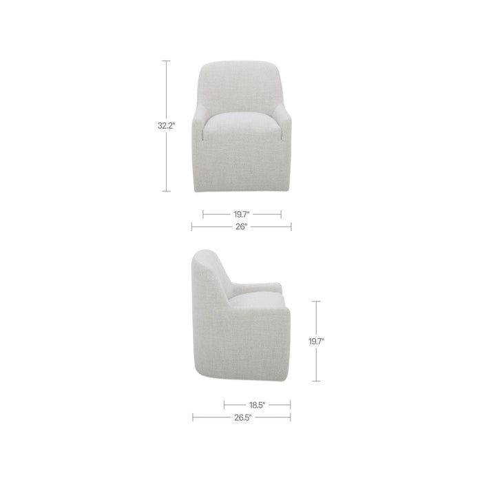 Maisie - Rolling Dining Chair - Flecked Oat / Beige