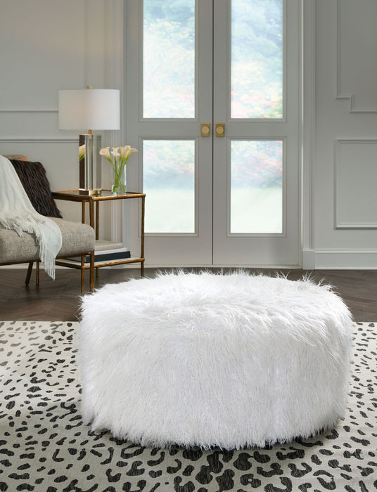 Galice Oversized Accent Ottoman - White