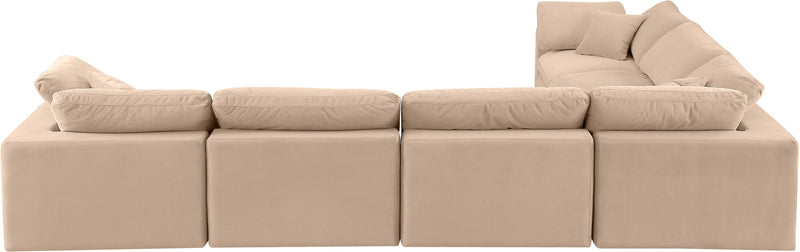 Comfy - 6 Piece Velvet Modular Corner Sectional