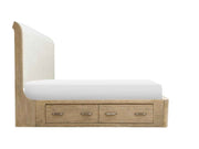Flow - Complete Upholstered Sleigh Bed With Two Side Storage Rail