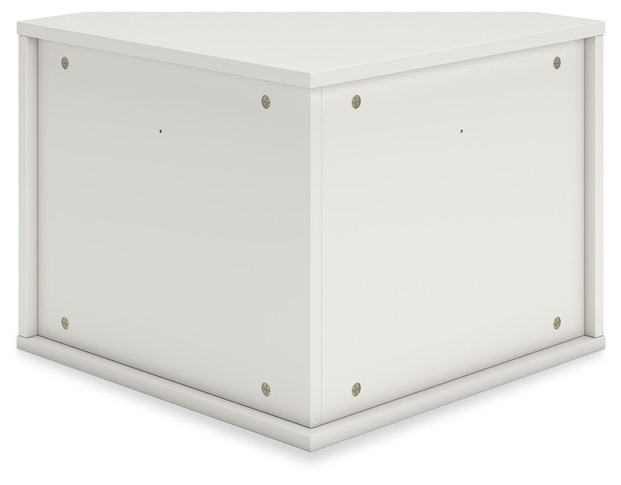 Grannen White Corner Desk, Bookcase