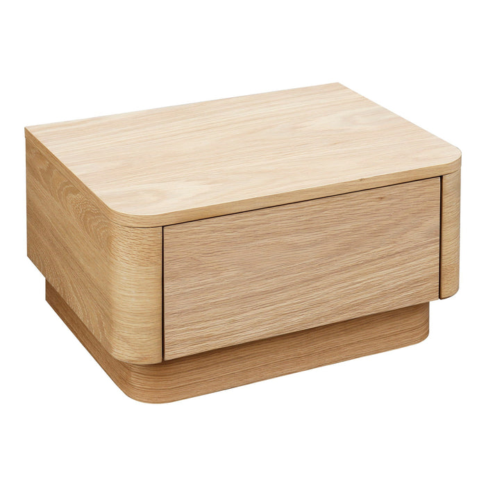 Round Off - Nightstand - Beige / Oak