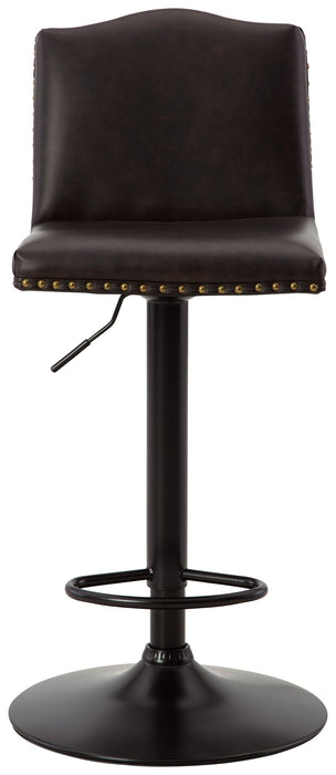 Gaddison Tall Uph Swivel Barstool(Set of 2) - Brown / Black