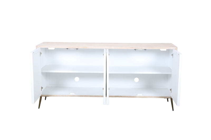 Xander - Server - White Wash Mango / Mosaic Ivory / Brass / Ebony