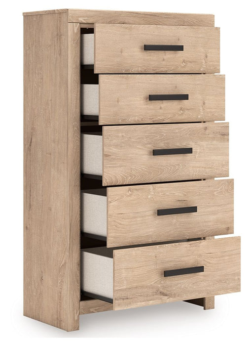 Sanginlane - Five Drawer Chest - Tan