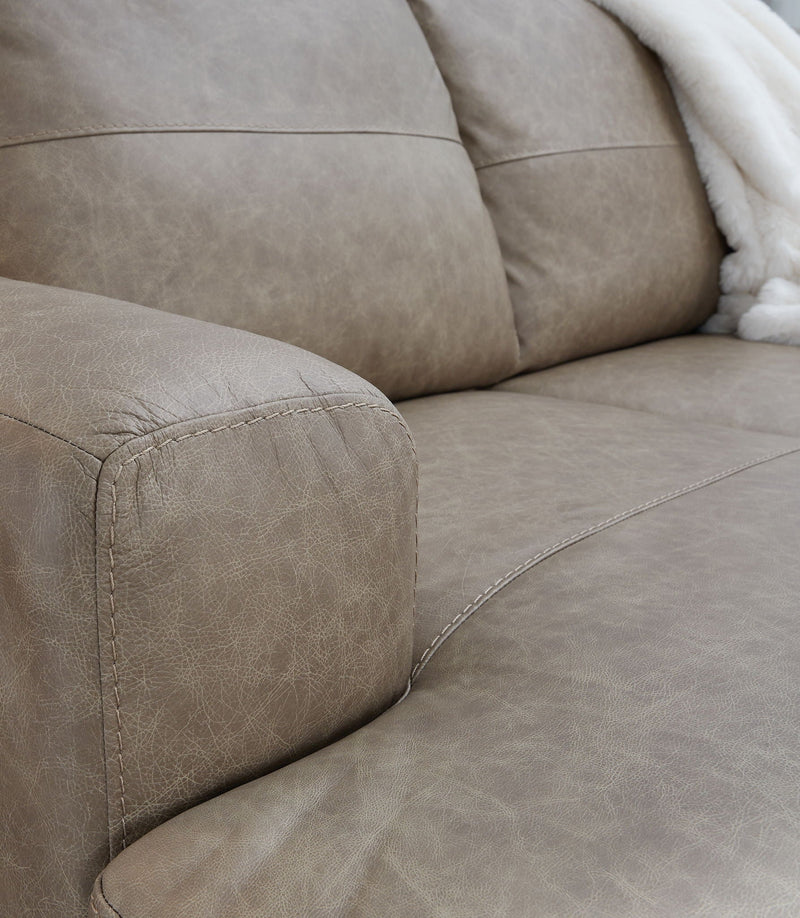 Amuleto - 2-Piece Sectional With Raf Corner Chaise - Leather Match - Desert