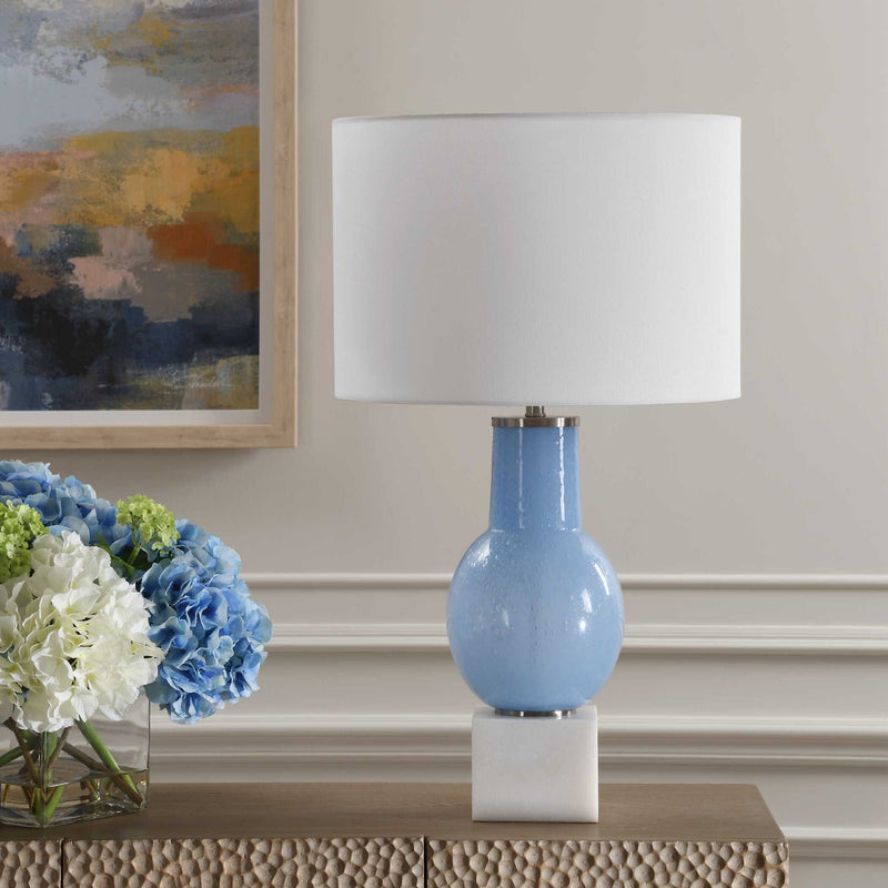 Clear Sky - Blue Glass Table Lamp