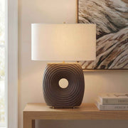 Geno - Concentric Ribbed Table Lamp - Brown