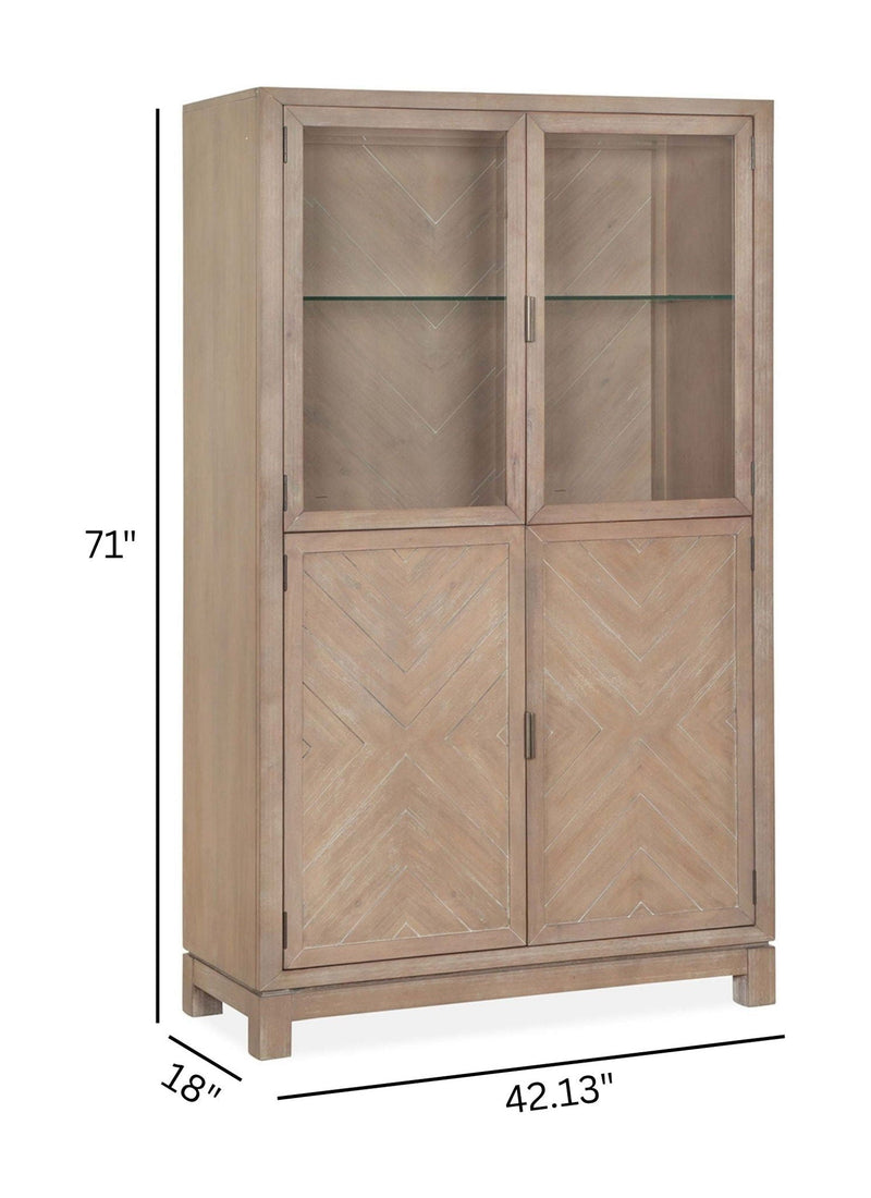 Ainsley - Display Cabinet - Cerused Khaki
