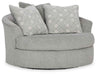 Casselbury - Oversized Swivel Accent Chair - Cement