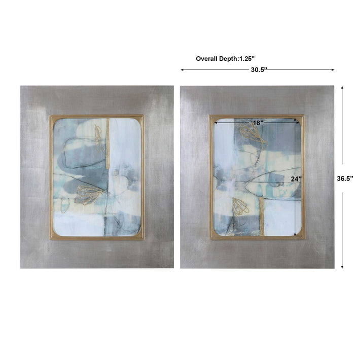 Gilded Whimsy - Abstract Prints (Set of 2) - Dark Gray