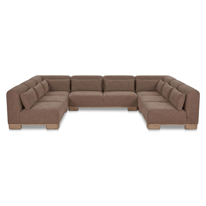 June - U Shaped Modular Sectional - Dark Brown