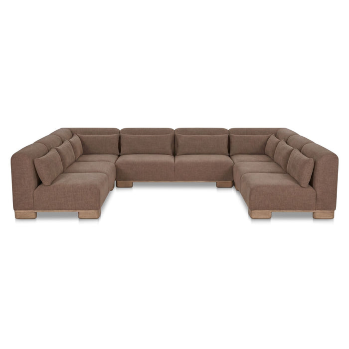 June - U Shaped Modular Sectional - Dark Brown