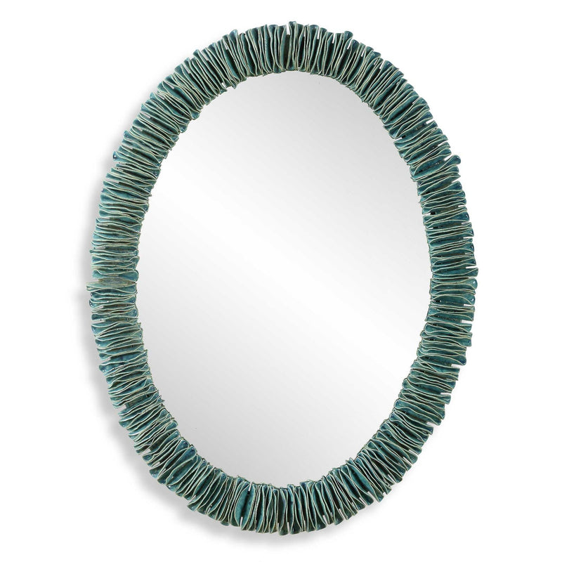 Bonaire - Oval Mirror - Teal Blue