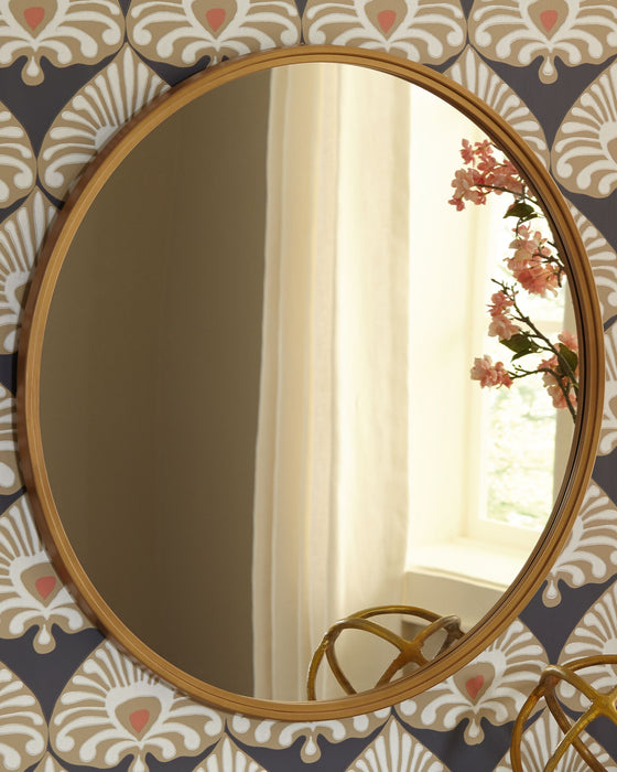 Brocky Gold Finish Accent Mirror - Round