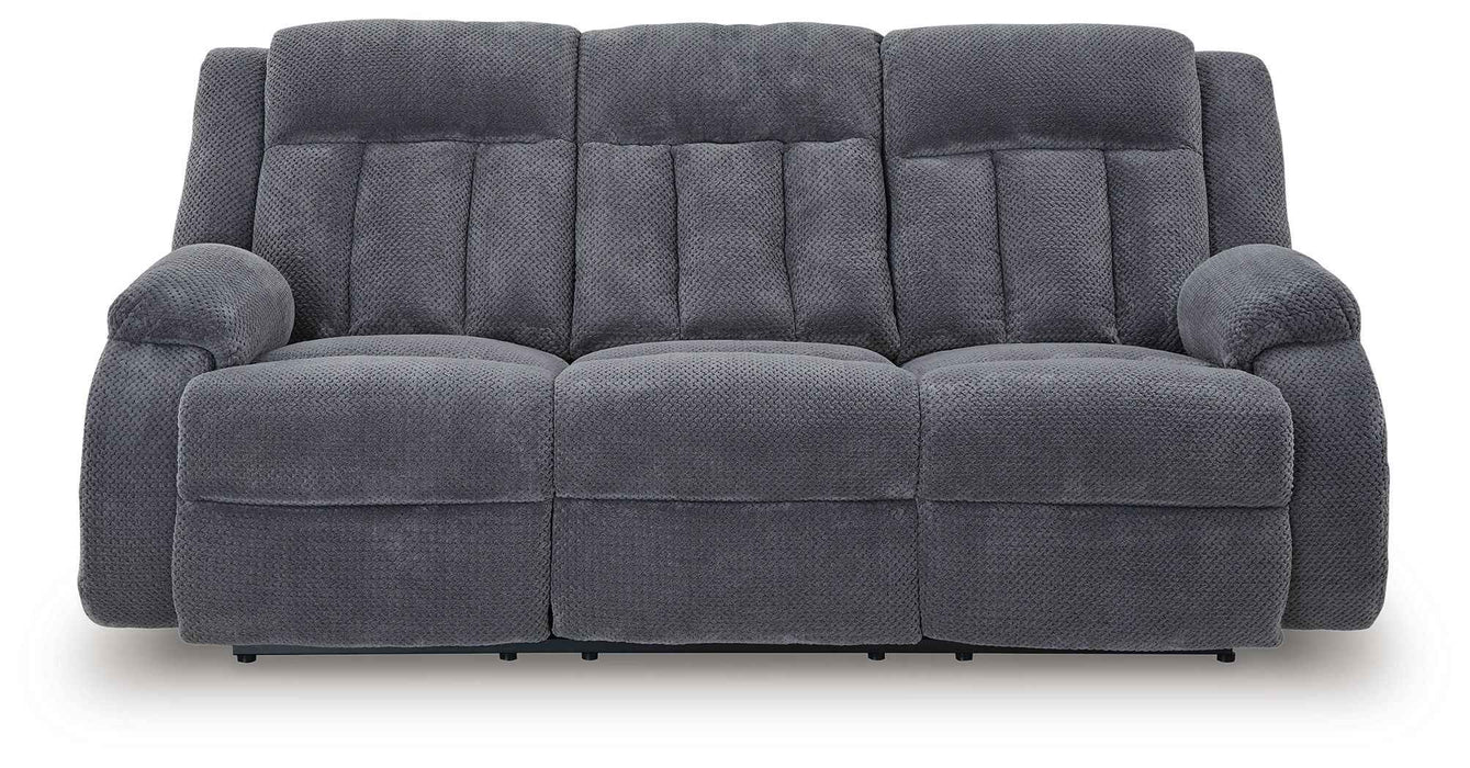 Observation - Reclining Power Sofa With Drop Down Table - Steel