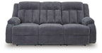 Observation - Reclining Power Sofa With Drop Down Table - Steel