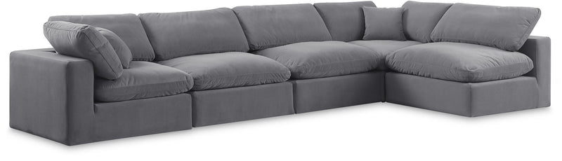Comfy - 5 Piece Velvet Modular Sectional