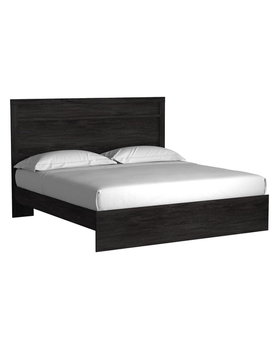 Belachime Black Panel Bed - King