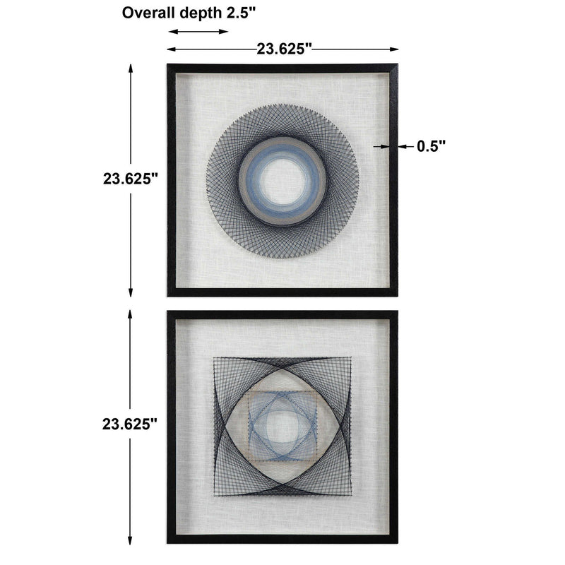 String Duet - Geometric Art (Set of 2) - Black