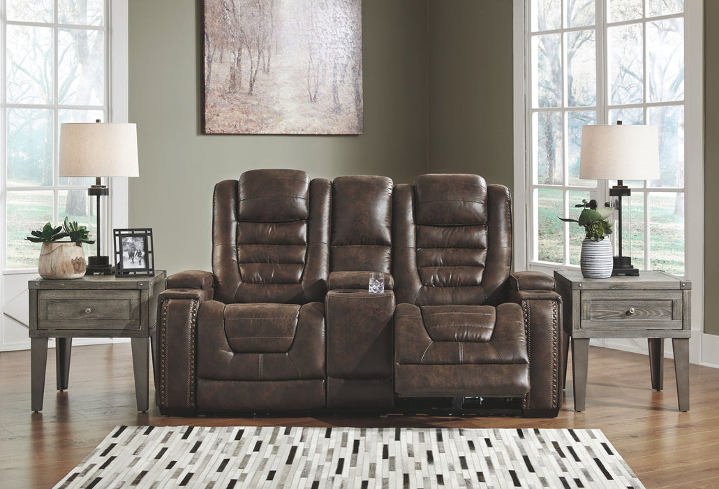 Game Zone - PWR REC Loveseat/Con/Adj HDRST - Bark
