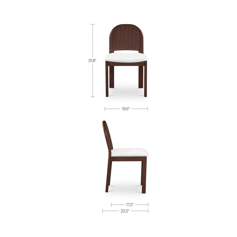 Emil - Dining Chair (Set of 2) - Cream / White / Dark Brown