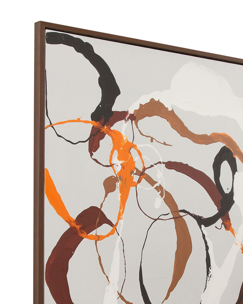 Carnival Framed Canvas - Gray / Dark Brown