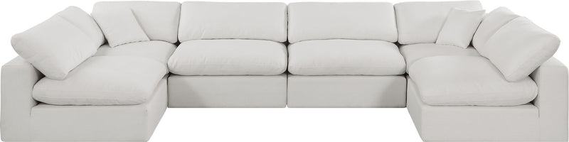 Comfy - 6 Piece Linen Modular Armless Sectional