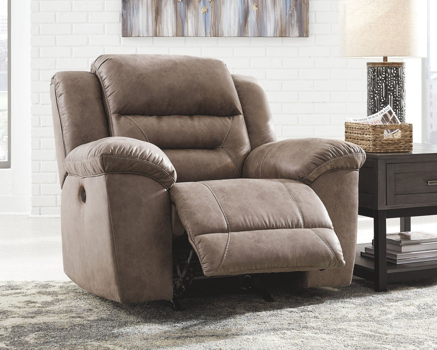 Stoneland - Power Rocker Recliner - Faux Leather - Fossil