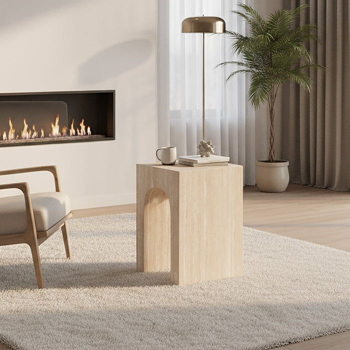Atticus Accent Table Travertine