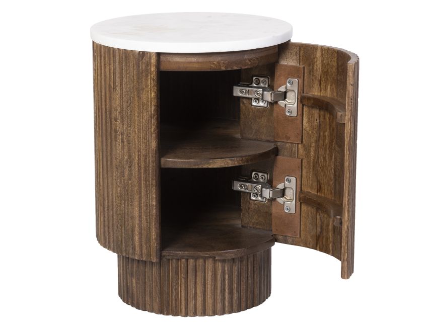 Reyna Round Accent Table with Storage Collection