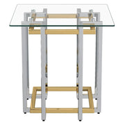 Florina Accent Table in Silver and Gold - Furniture Depot