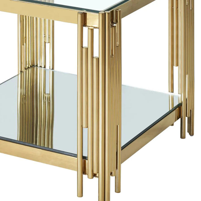 Estrel Large Accent Table in Gold - Furniture Depot