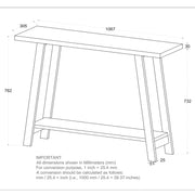 Volsa Console Table in Reclaimed - Furniture Depot