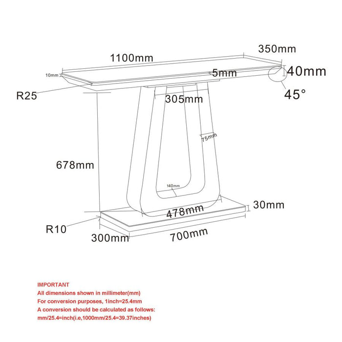 Corvus Console Table in Warm Grey