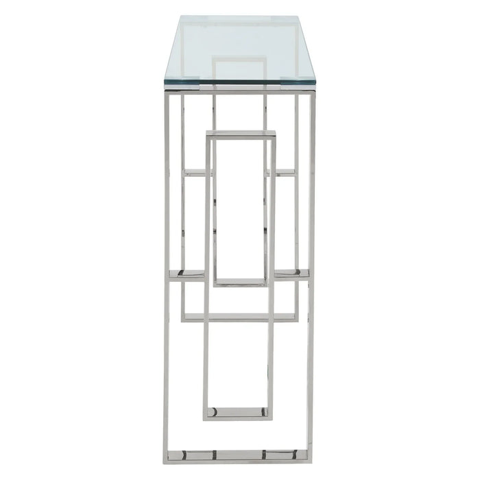 Eros Console Table in Silver - Furniture Depot