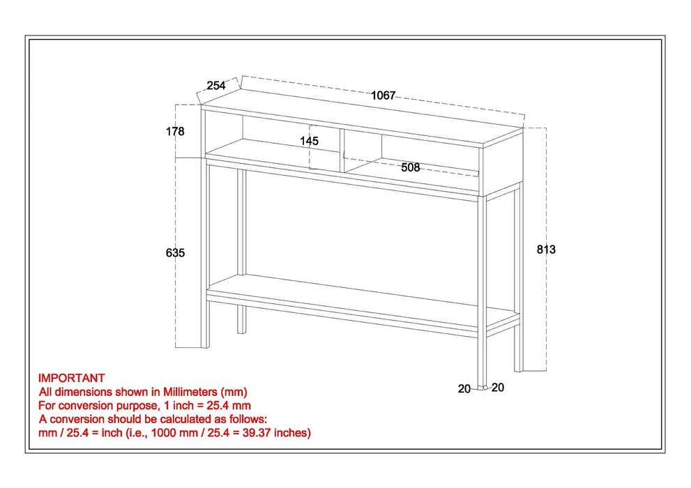 OJAS-CONSOLE TABLE-NATURAL BURNT - Furniture Depot