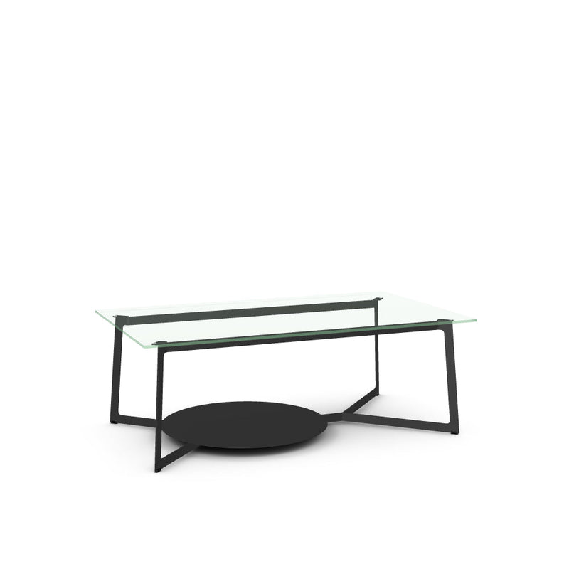 Malloy Coffee Table w/ Glass Tabletop