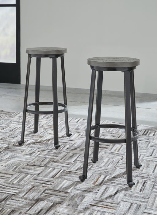Challiman Tall Stool (Set of 2) - Antique Gray