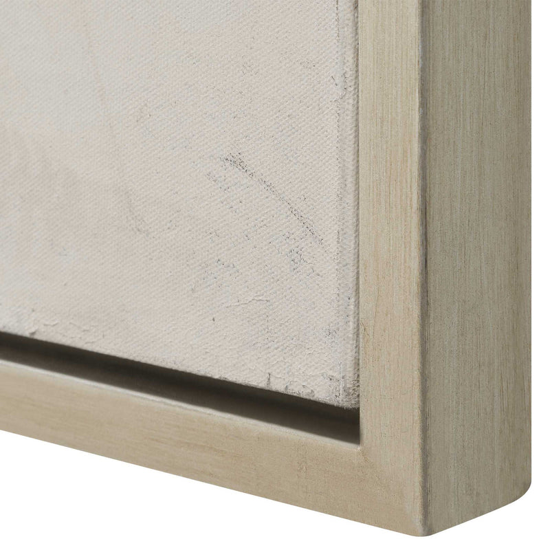 Out Of Focus - Framed Abstract Art - Gold / Gray / White / Woodtone