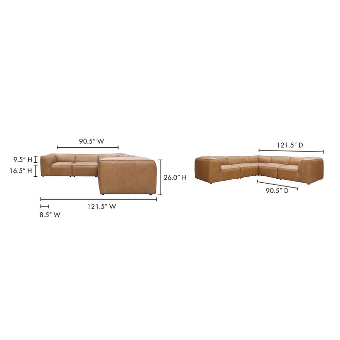 Form - Classic L Modular Leather Sectional - Sonoran Tan