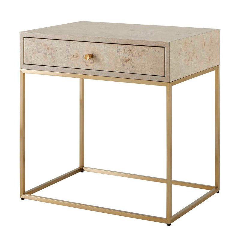 Pembrook - Side Table - Light Washed / Brass