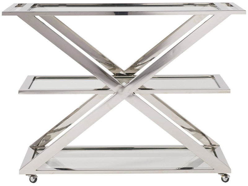 Modern Draper Bar Cart Pearl Silver